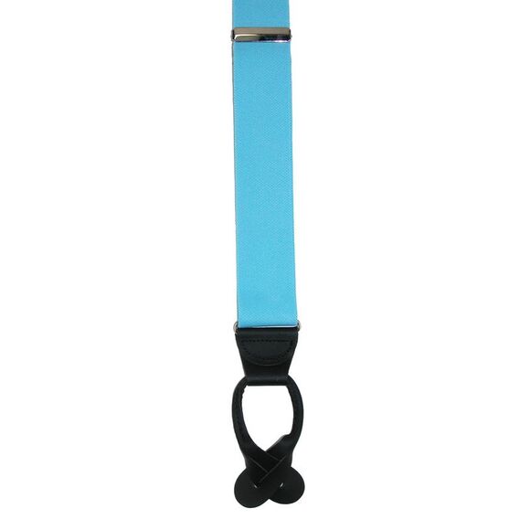 CTM Men's Elastic Button End Dress Suspenders with Silver Hardware - Picture 3 of 3